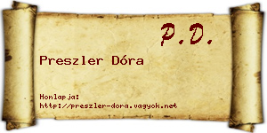 Preszler Dóra névjegykártya